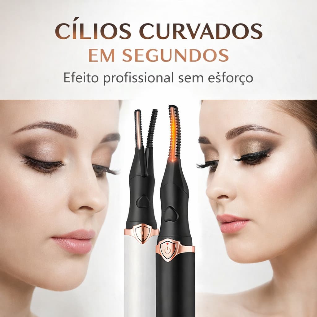 Modelador de Cílios Elétrico Térmico Curvador Profissional Efeito Lash Lift Aquecimento Rápido Portátil