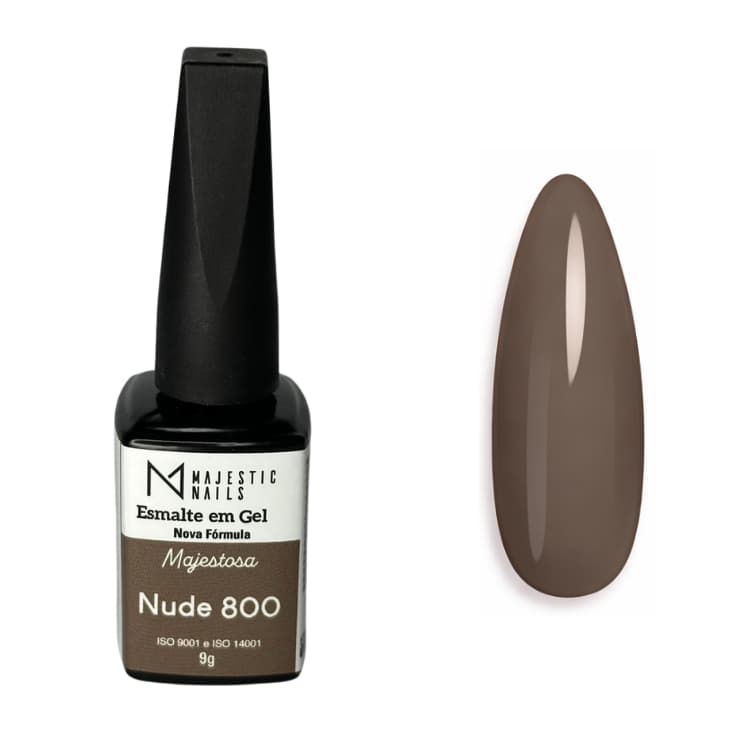 Esmalte em gel Nude 800 - Nude, Marrom, LED/UV, Durabilidade, Alongamento unha | Majestic Nails