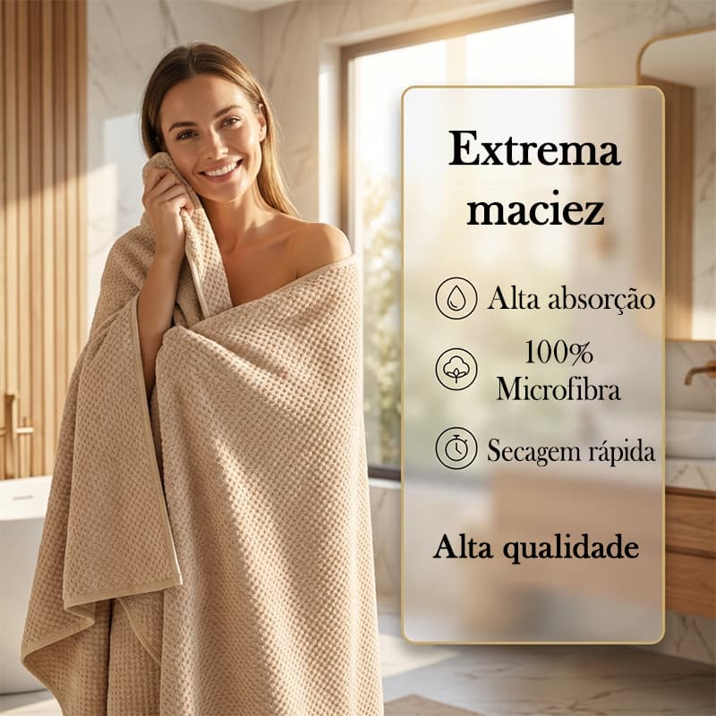 Toalha Banho Alta Qualidade Microfibra Grande 70x140cm e 90x170cm Macia Secagem Rápida Absorvente