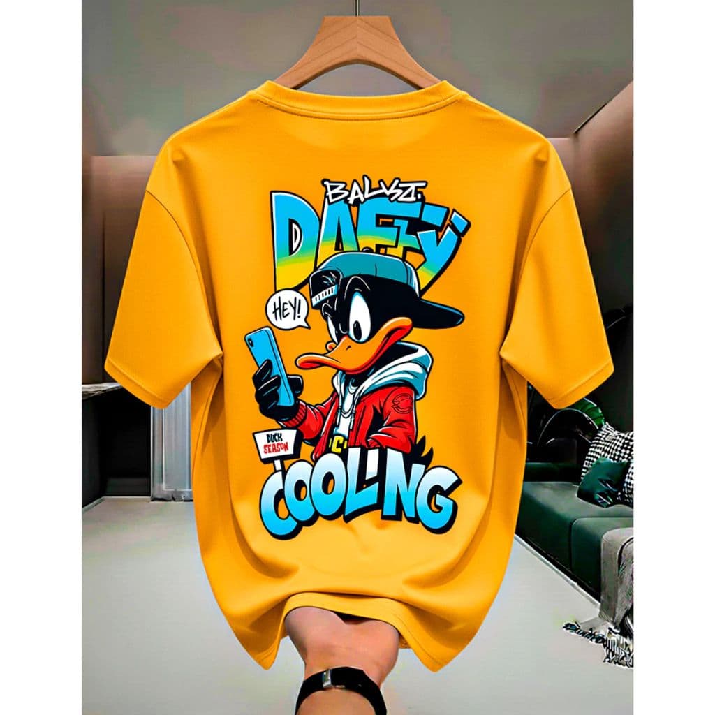 Camiseta StreetWear DAFFY COOLING Estampa Costas 100% algodão Masculino e Feminino