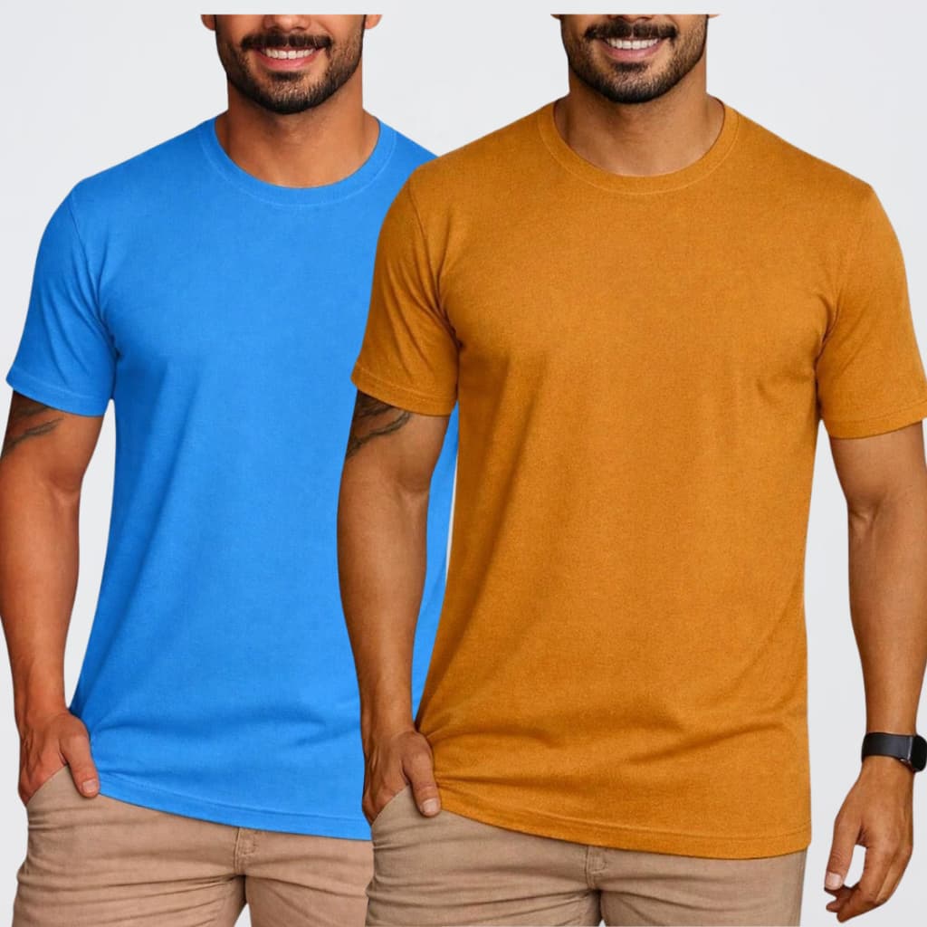 Camiseta Lisa Básica Masculina Gola Redonda Preta Branca Vermelha Azul 100% Algodão