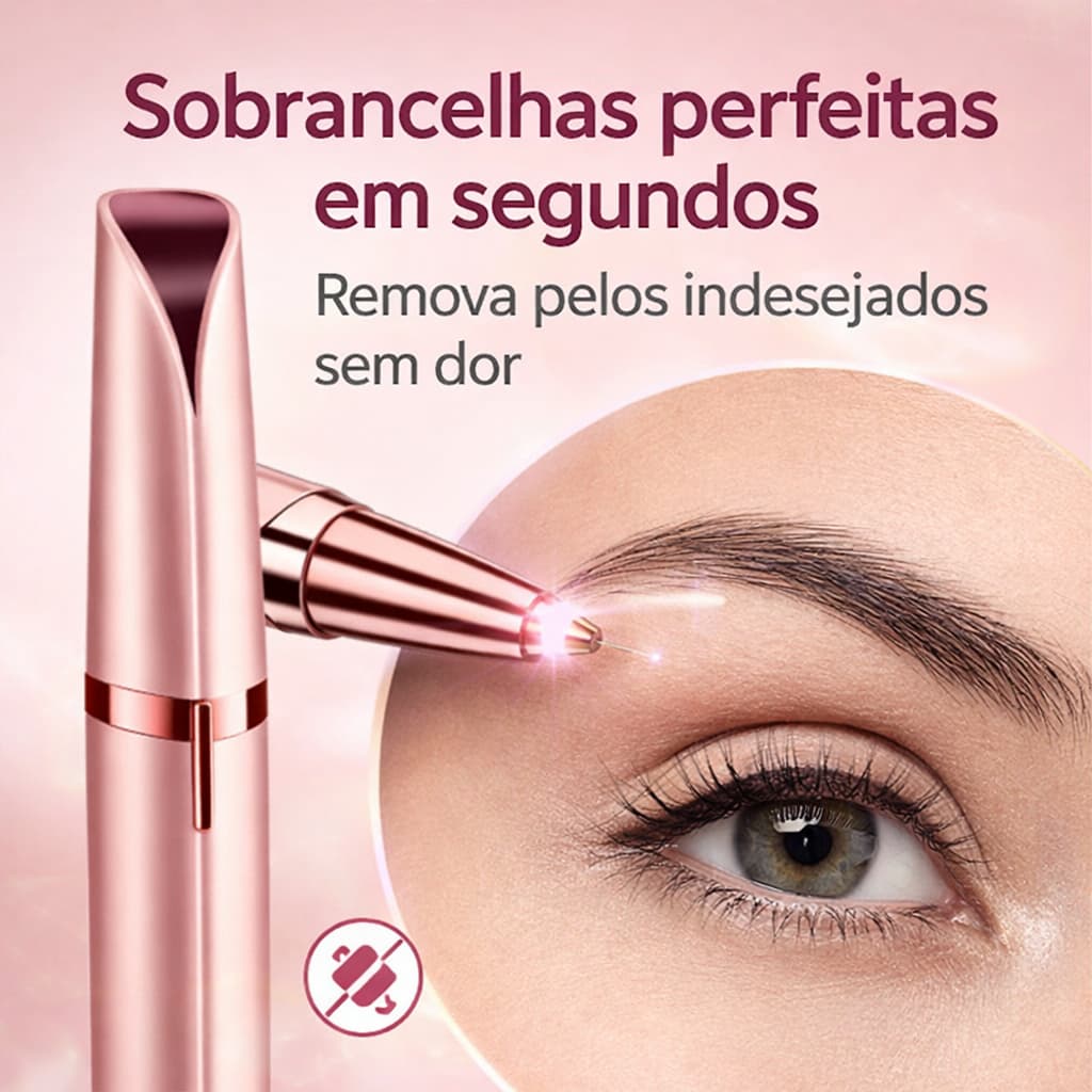 Depilador Sobrancelha Elétrico Recarregável USB LED Caneta Aparador Pelos Faciais Feminino Indolor Portátil