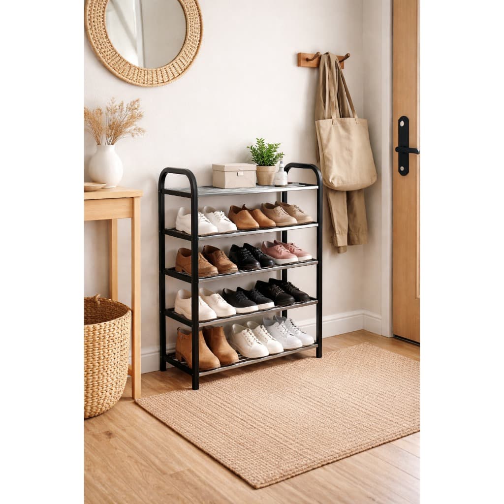 Estante Organizador Sapateira Calçados 4 Andares Aço Inox Durável Versátil