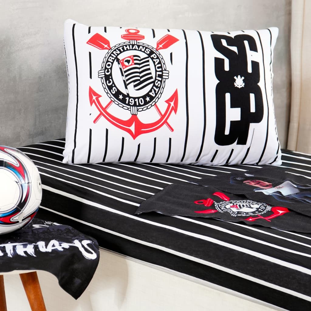 Jogo de Cama Solteiro 2 Peças Times Oficiais – CORINTHIANS, GRÊMIO E INTER - Licenciados - Bene Casa