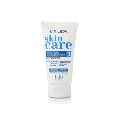 1/2/3 Creme Hidratante Facial Controle do Brilho Peles Mistas a Oleosas Vini Lady 50g
