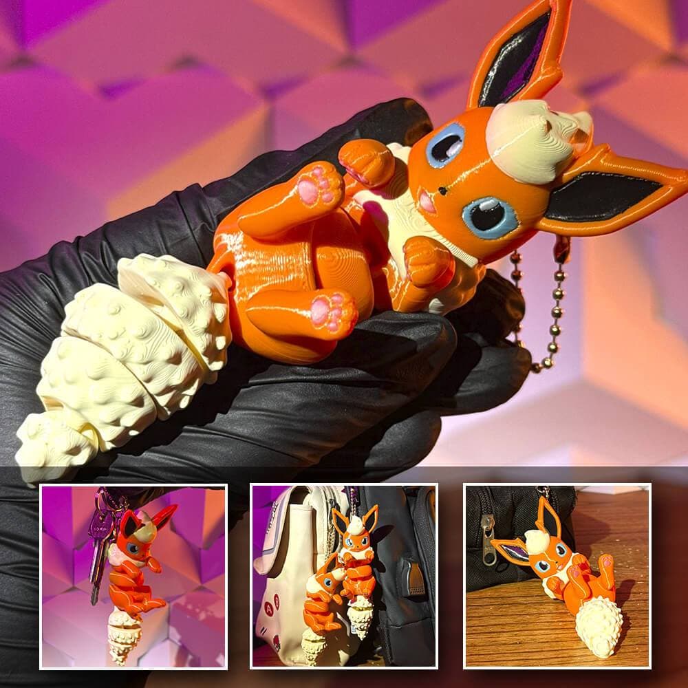 Flareon - Pokemon - Chaveiro articulado | Acessório colecionável