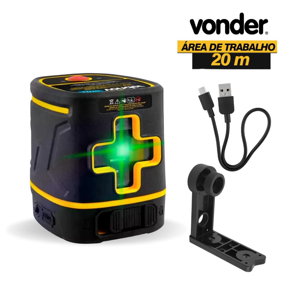 Nivel Laser Nivelador Automático 20m NLV020 Vonder Carregador USB Magnética Alta Precisão Suporte