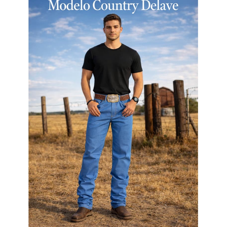 Calça Jeans Masculina Country Tradicional Premium com Elastano Tecido Resistente Confortável