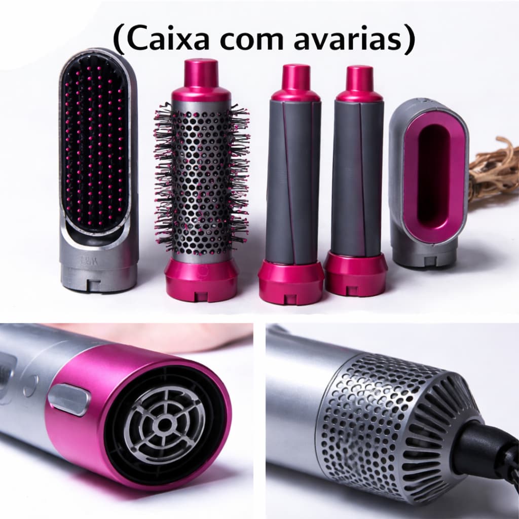 Escova 5 em 1 Secador, Pente, Modelador, Aumenta volume Profissional 110V Cor Aleatória (SEM CAIXA)