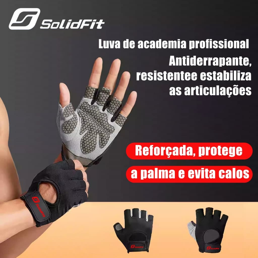 SolidFit Luva de Treino para Musculação e Weightlifting - Training Glove