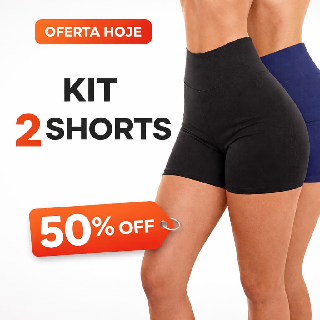 Kit 2 Shorts Feminino Meia Coxa Cintura Alta Suplex Zero Transparência Academia Conforto