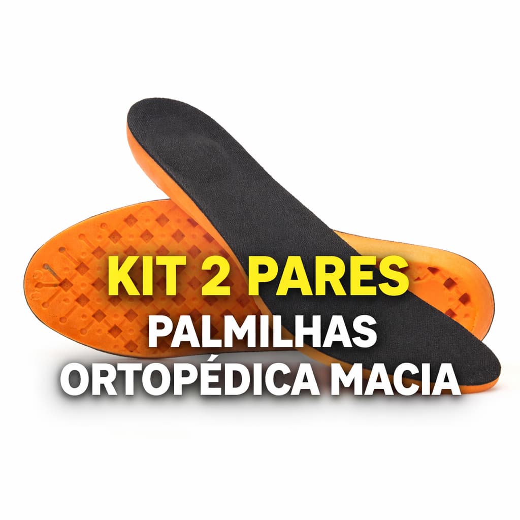 KIT ECONOMIA 2 PARES PALMILHAS ORTOPÉDICAS ANATÔMICAS MACIA LEVE CONFORTÁVEL EM GEL