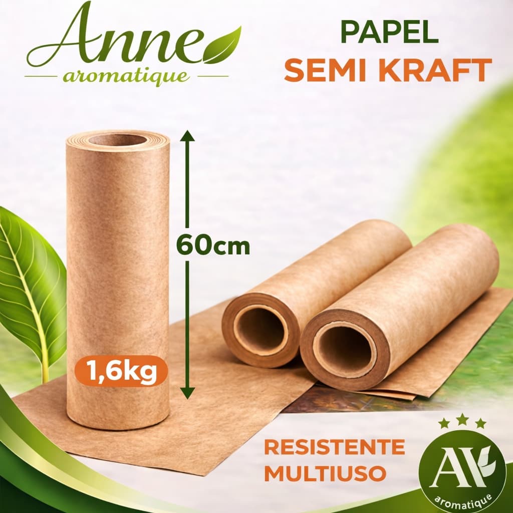 Papel Semi Kraft Bobina 60cm, ideal para pintura, trabalhos escolares e mascaramento funilaria.