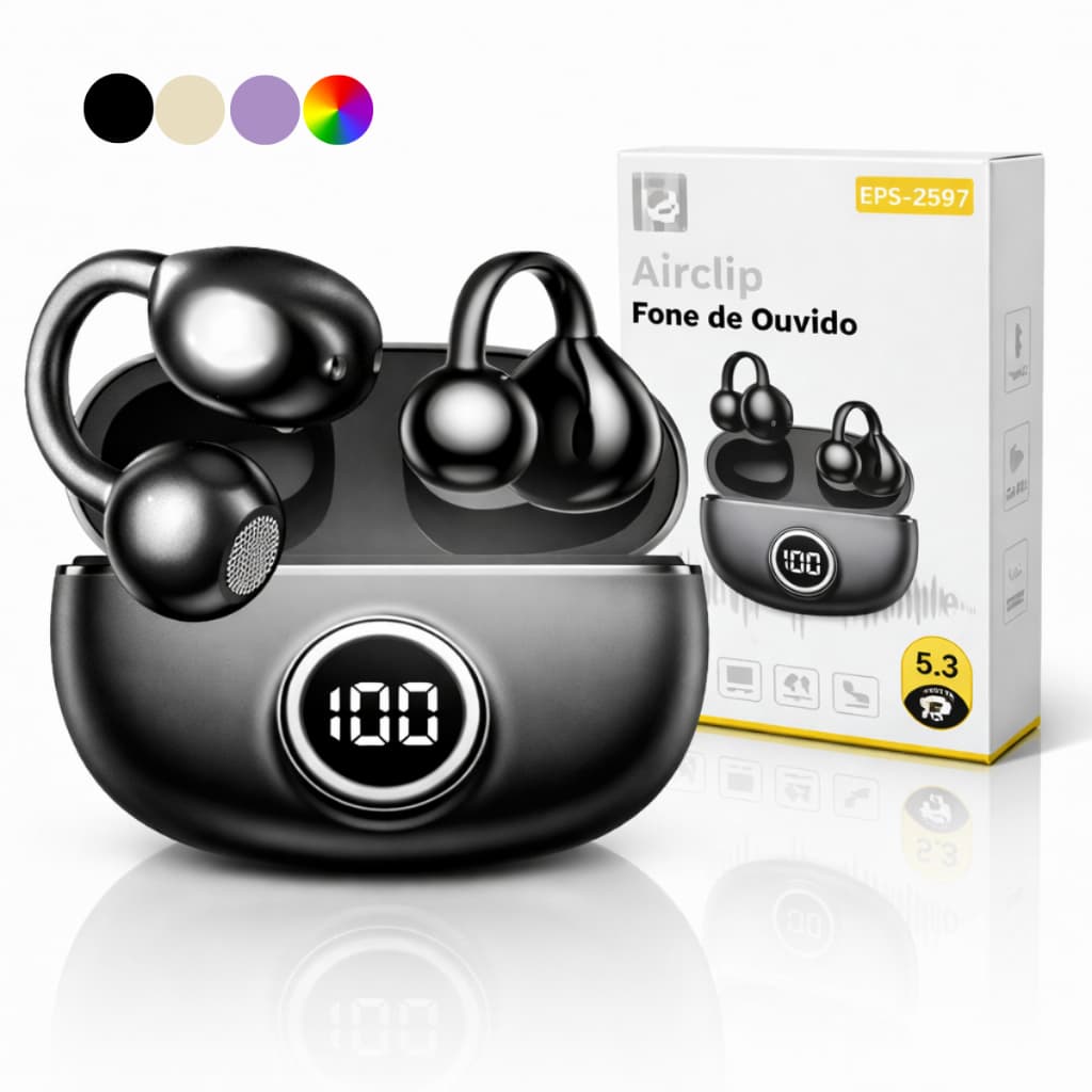 Fone de Ouvido TWS Bluetooth 5.3 | Intra-Auricular com Estojo e Display Digital Recarregavel