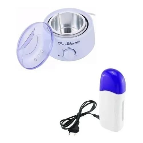 Aquecedor Panela De Cera Depilação + Aparelho Roll On Termocera