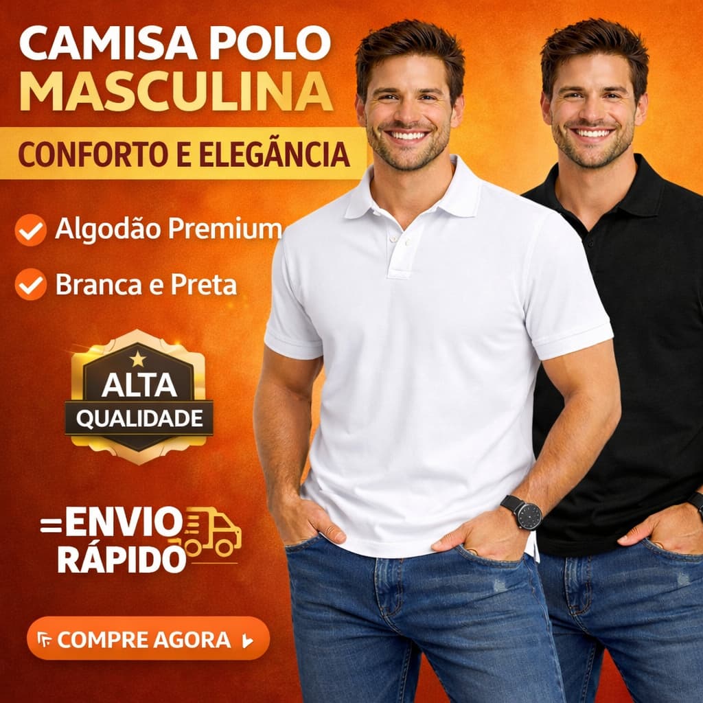 Camiseta Polo Masculina Algodão Premium Casual Elegante Manga Curta Gola Polo Confortável Camisa Polo Masculina