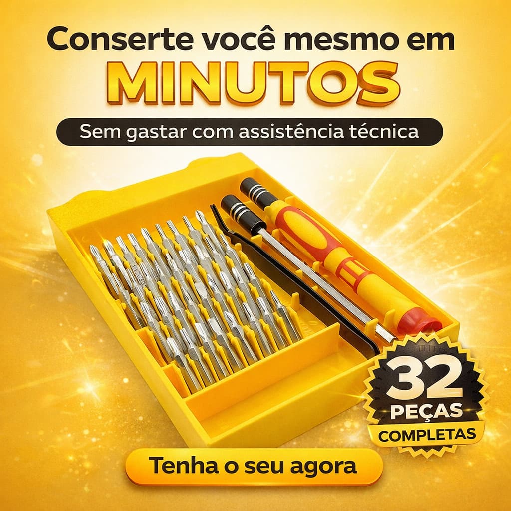 Kit Chave de Precisão 32 Peças Profissional Jogo Ferramentas Reparo Celular Notebook LE-943