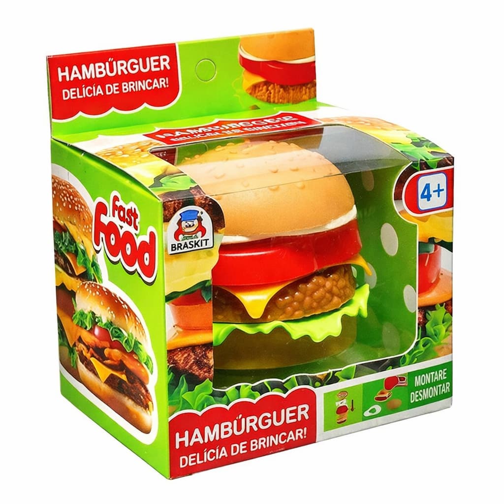 Brinquedo Hambúrguer Fast Food Monta e Desmonta Infantil
