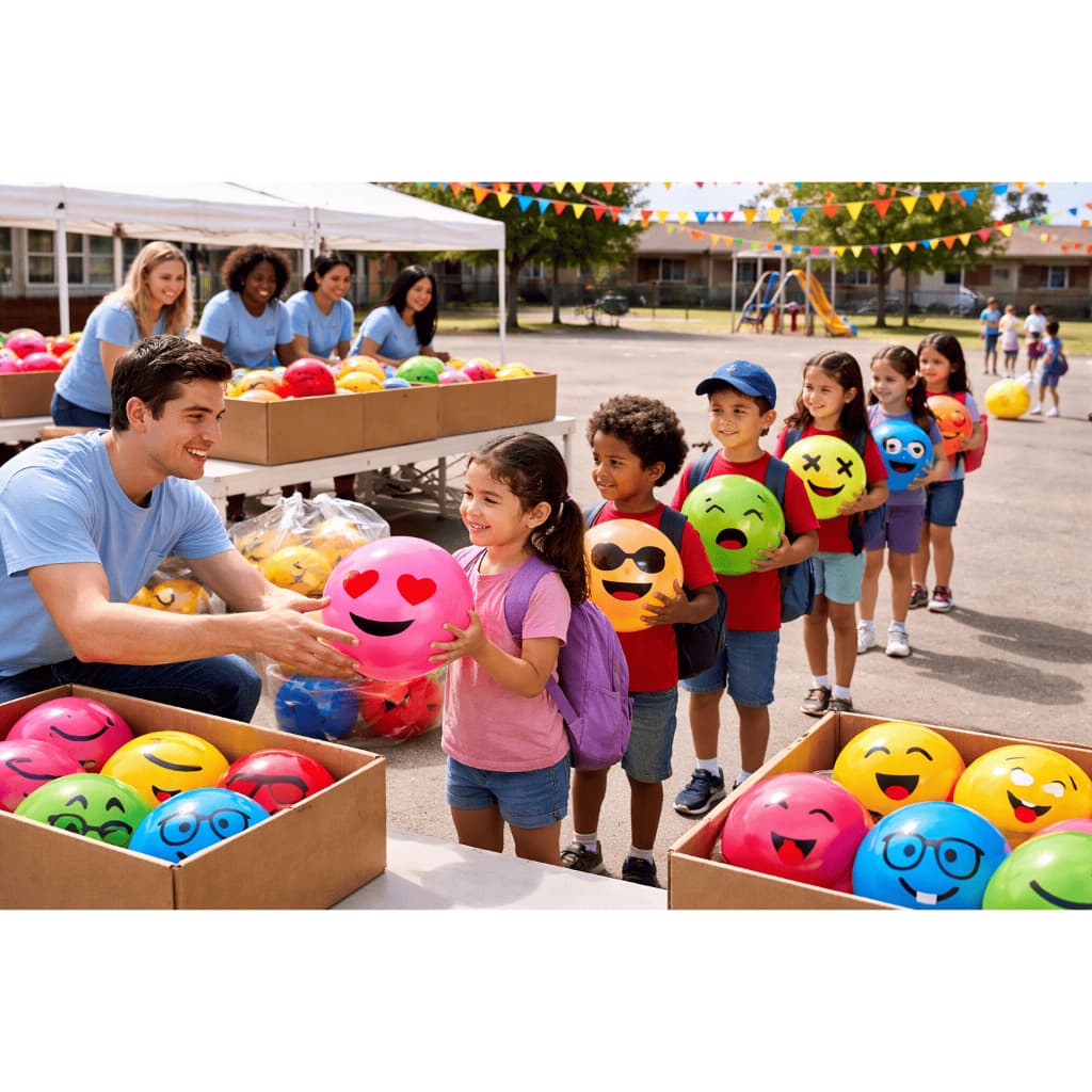 200 Bolas De Vinil Inflável Emoji Colorida Piscina Decoração E Festas Coloridas