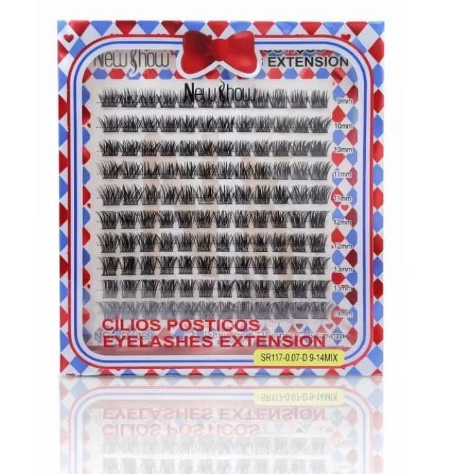 Cílios Postiços New Show Fio a Fio Mix 9mm a 14mm Curvatura D 0.07