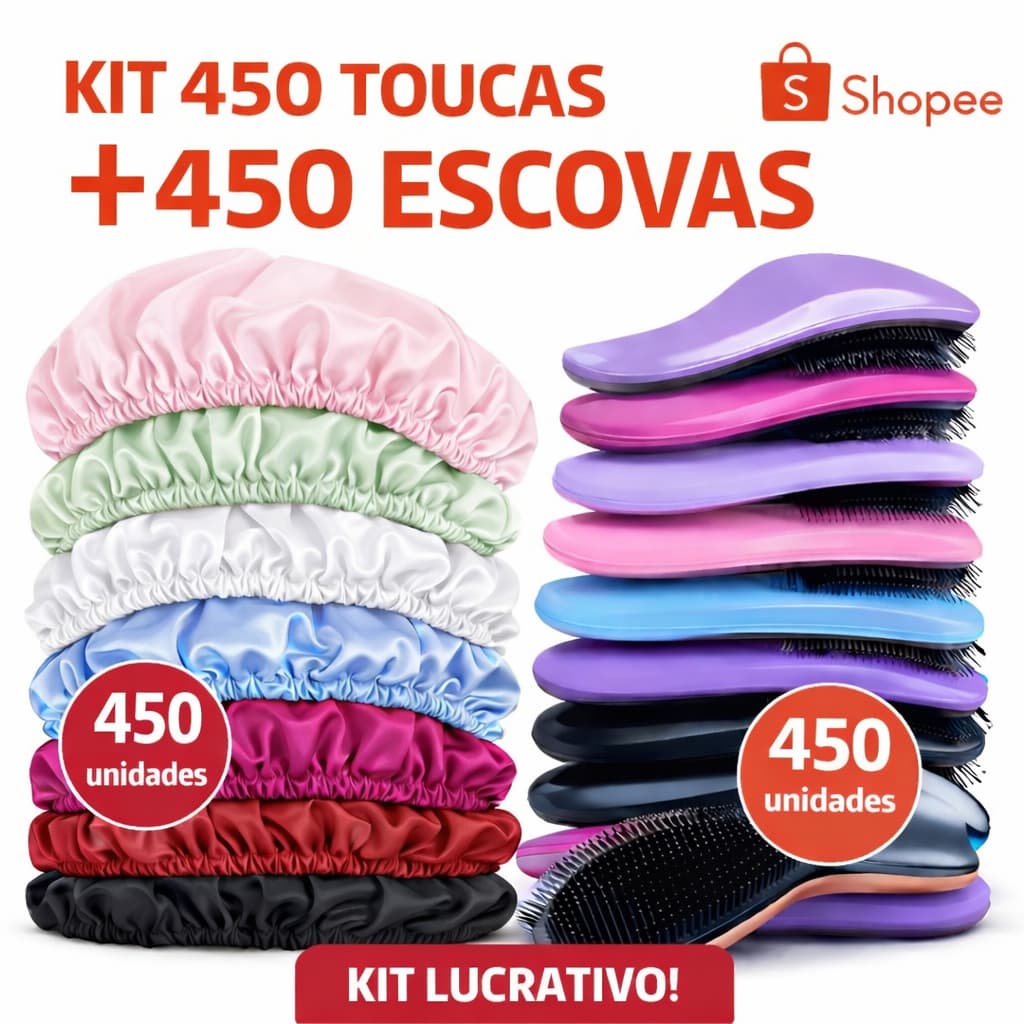 Kit 450 Toucas de Cetim + 450 Escovas Atacado