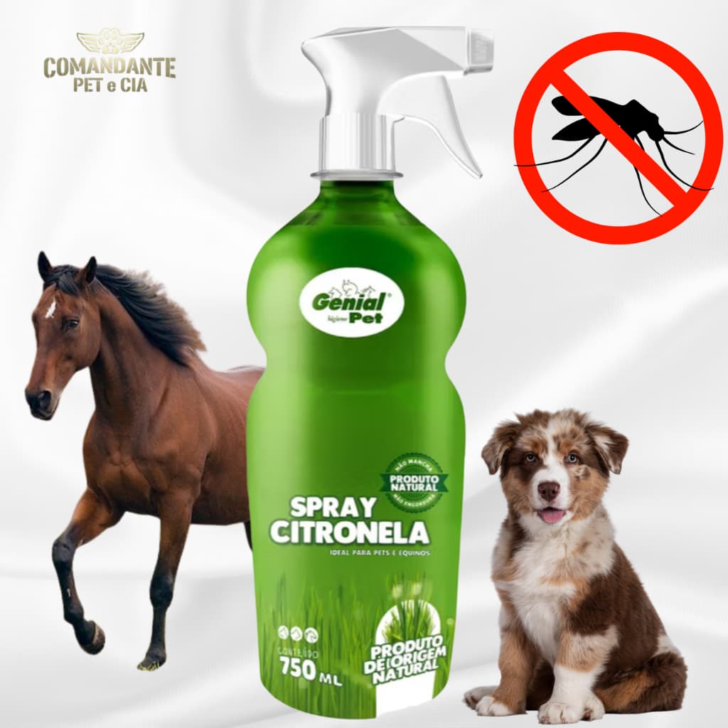 Spray Citronela 760ml Natural Para Cães, Gatos, Cavalos e Bovinos | Repelente - Genial Pet