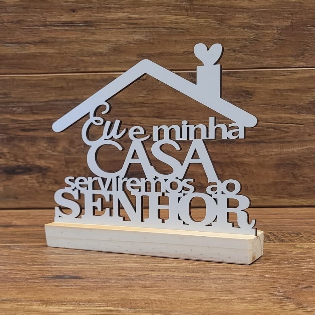 Placa Decorativa Religiosa Eu e Minha Casa Serviremos ao Senhor MDF