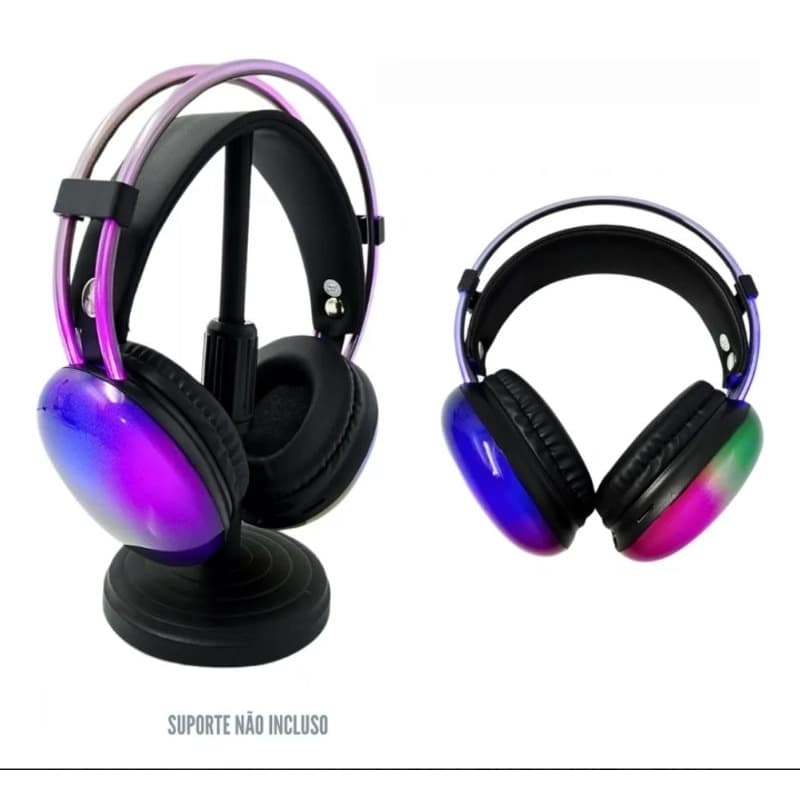 Headphone Fone Bluetooth Gamer Luz Rgb alta qualidade Bluetooth 5.3 som surround sem fio gaming