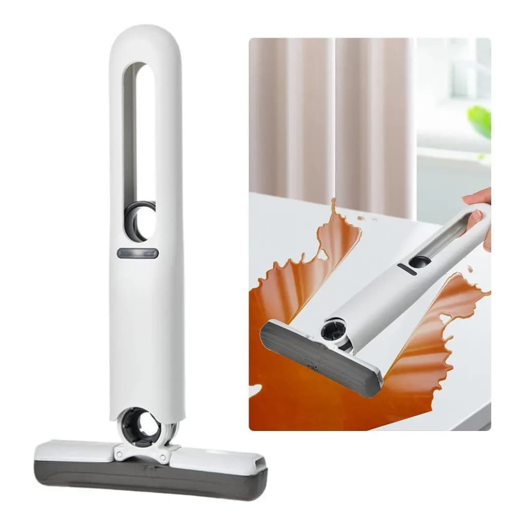Mini Mop Portátil com Espremedor para Limpeza | Mini Rodo Esfregão para Vidro Pia Mesa Cozinha Banheiro