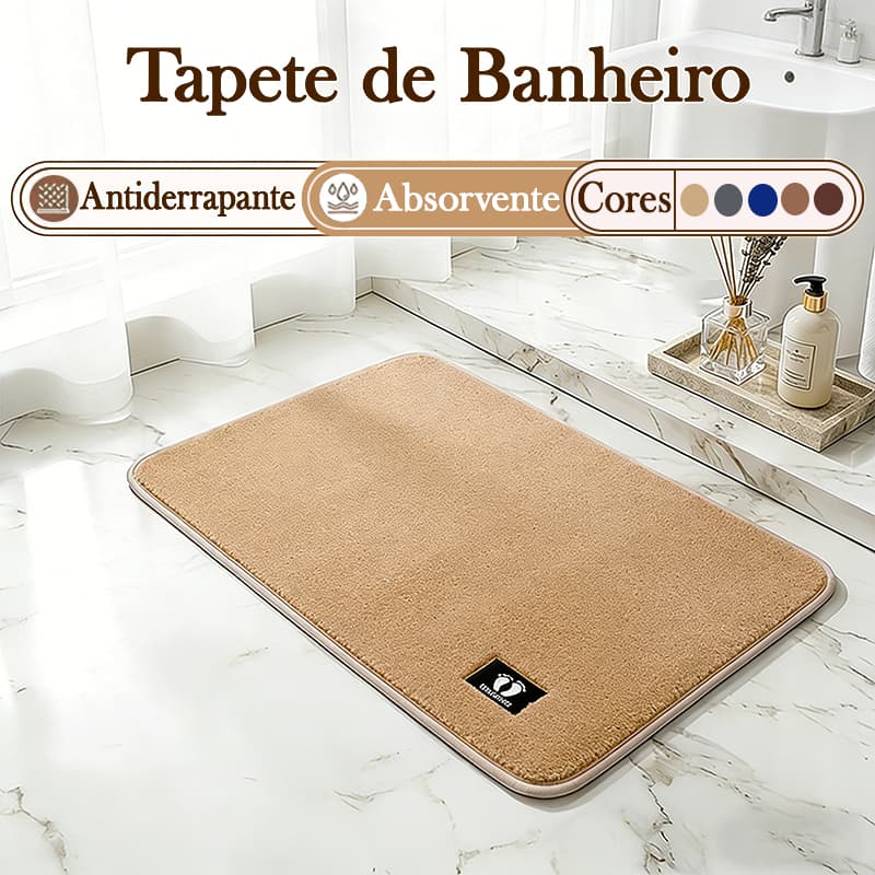 Tapete de Banheiro Microfibra Antiderrapante Toque Suave Absorção para Banheiro Sala e Cozinha