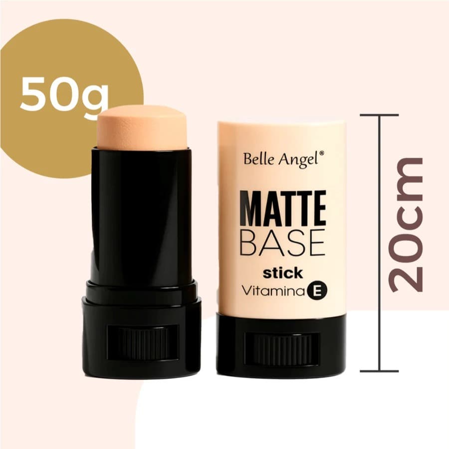 Base em Bastão Stick Matte Confortável  Belle Angel Rosto e Contorno - Praticidade e Acabamento Profissional
