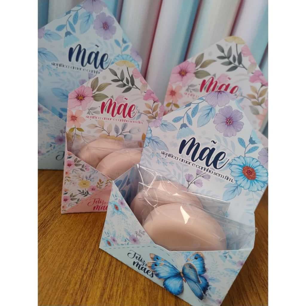 Caixa Presente Dia das Mães Floral | Embalagem Lembrancinha Mãe | Caixa para Sabonete, Doces e Mimos