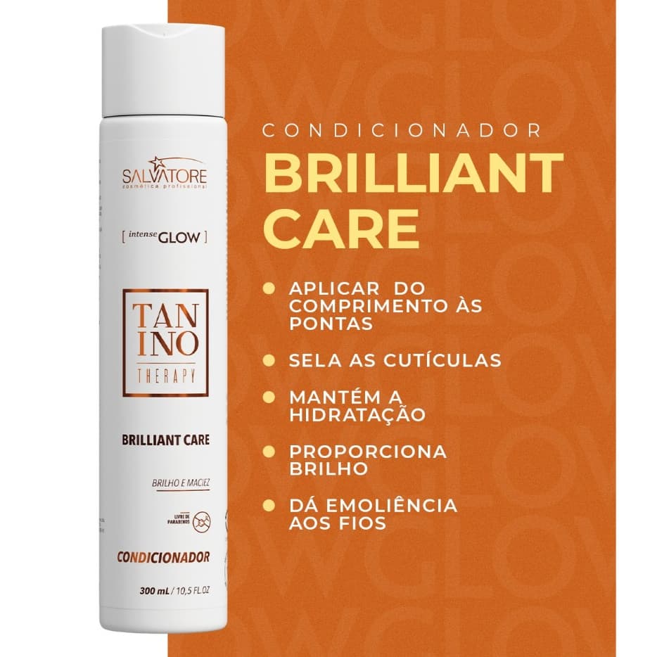 Condicionador Salvatore Tanino Therapy 300ml Brilliant Care Hidratação Brilho Intenso Cabelos Secos