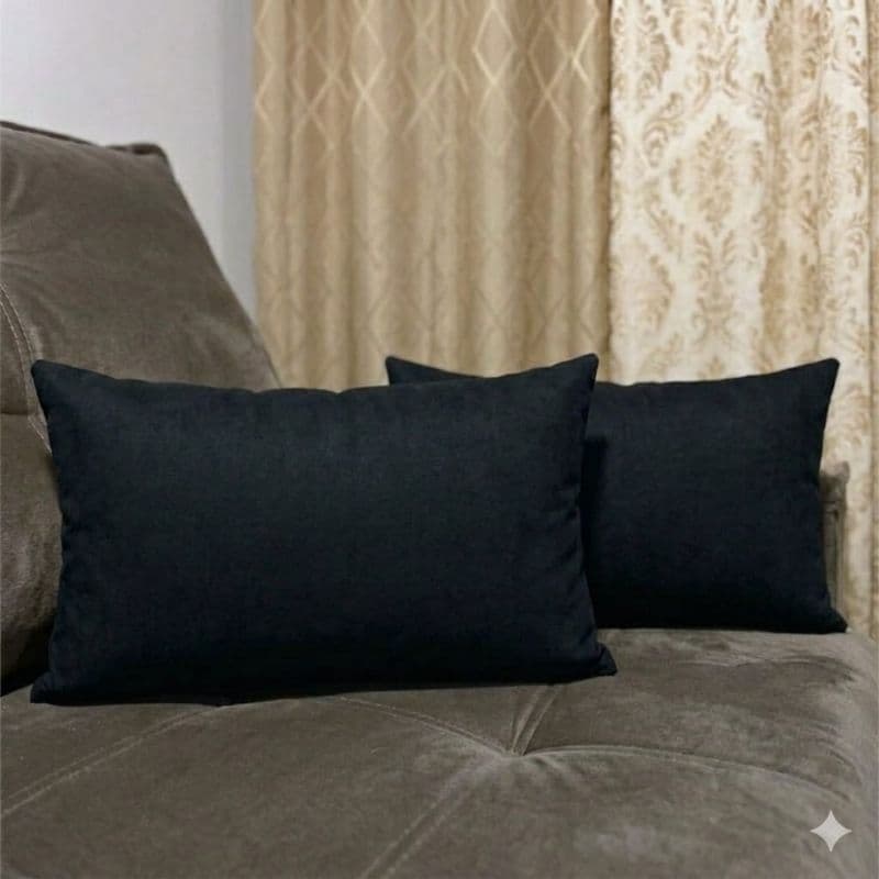 02 Almofadas Baguete Cheia 50×30 em Suede - Conforto e Luxo Sofá Quarto Sala