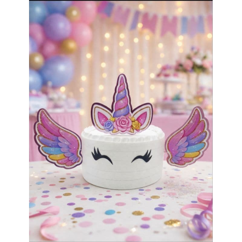 Topo de Bolo Unicórnio 2d topo de Bolo Unicornio Personalizado de Aniversario
