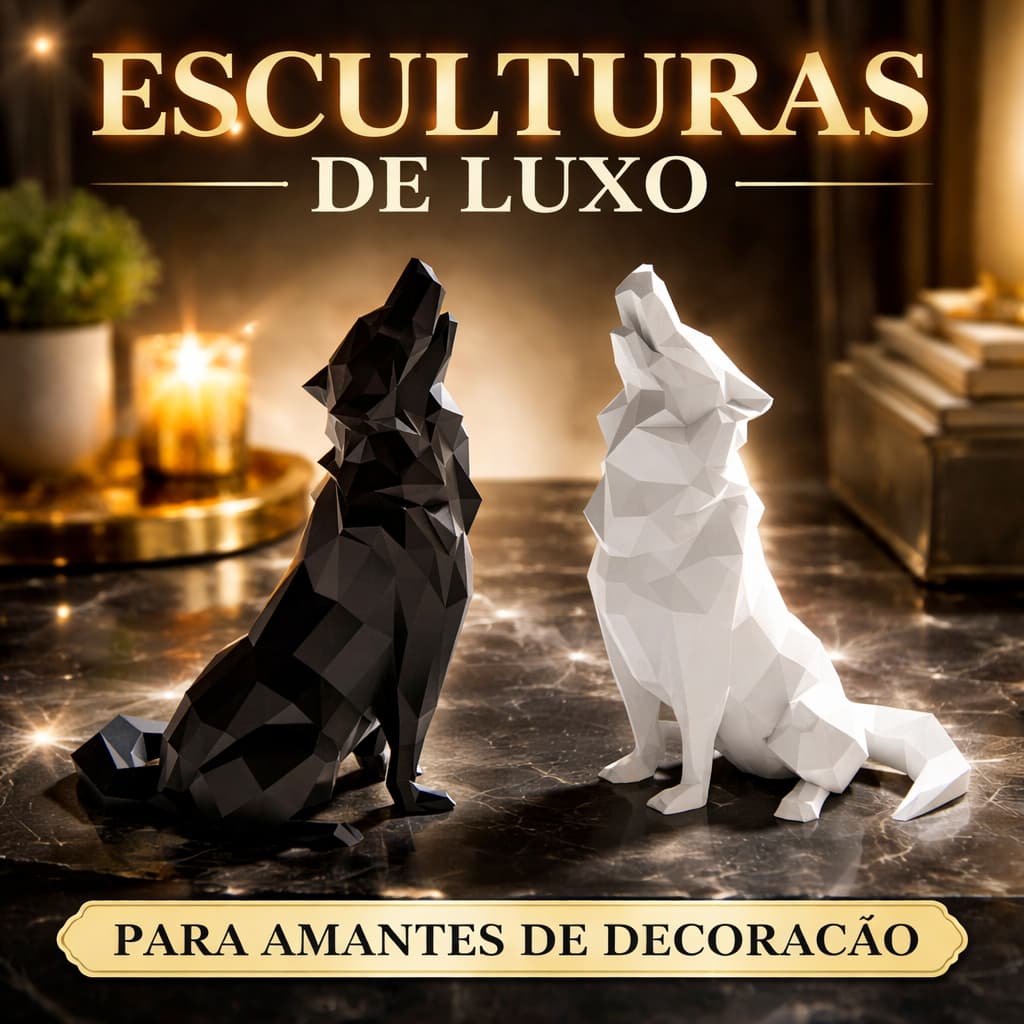 Esculturas De Lobo Decorativo Moderno Para Sala E Escritório