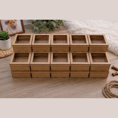 Kit 25 Caixas MDF Personalizadas com Visor | Perfeito para Revendedores e Presentes