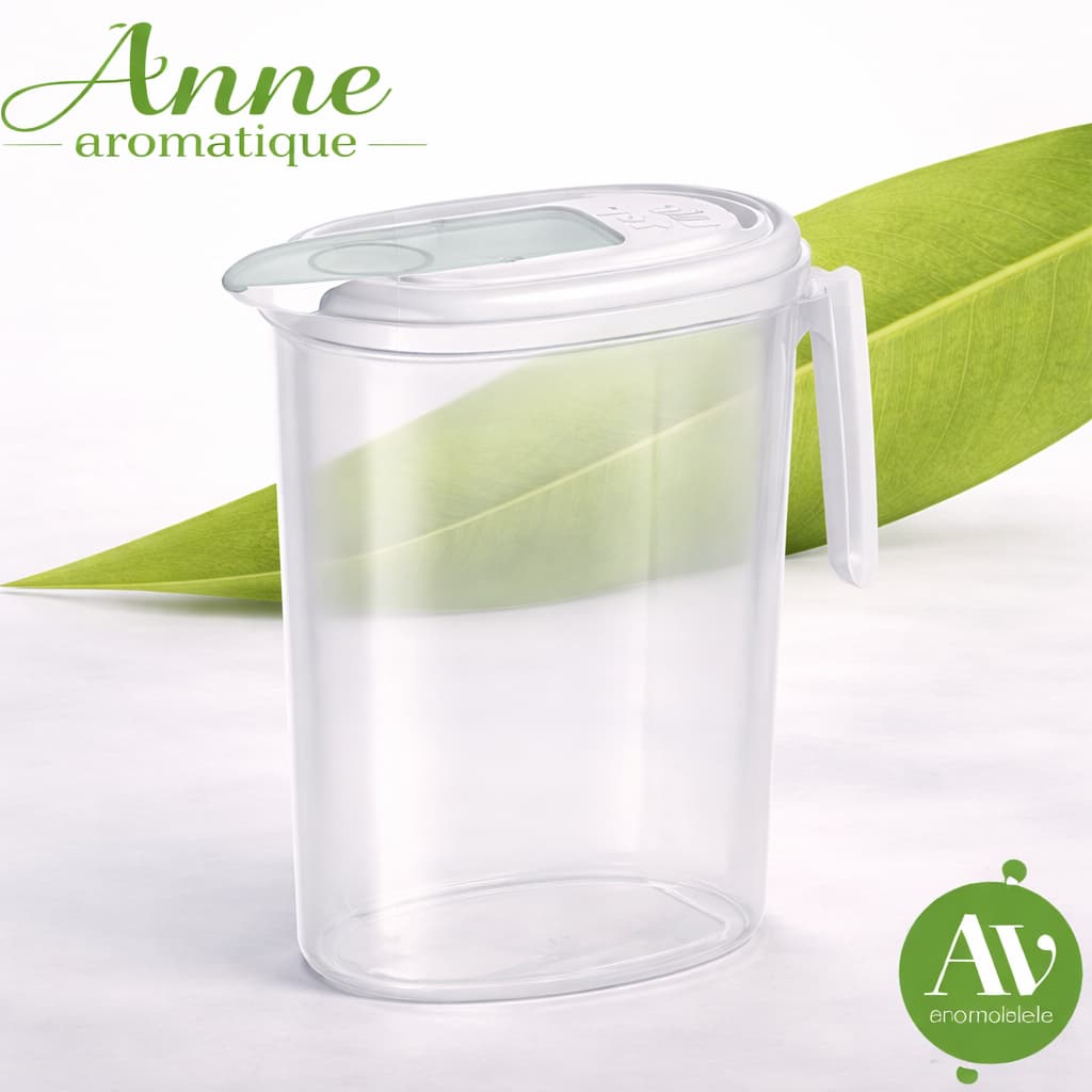 Jarra 2l Graduada C/ Tampa Flip Top Branco Resistente Suco Água Refresco