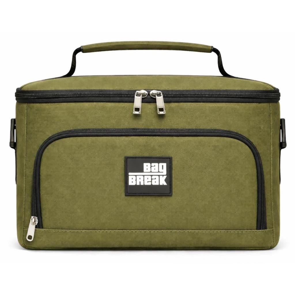 Bolsa Bag Térmica de levar Marmita fitness Verde Escuro Textura Grossa