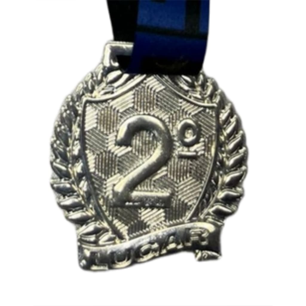 Medalha De Pódio 2o Lugar Prata - Metal Com Fita Profissional