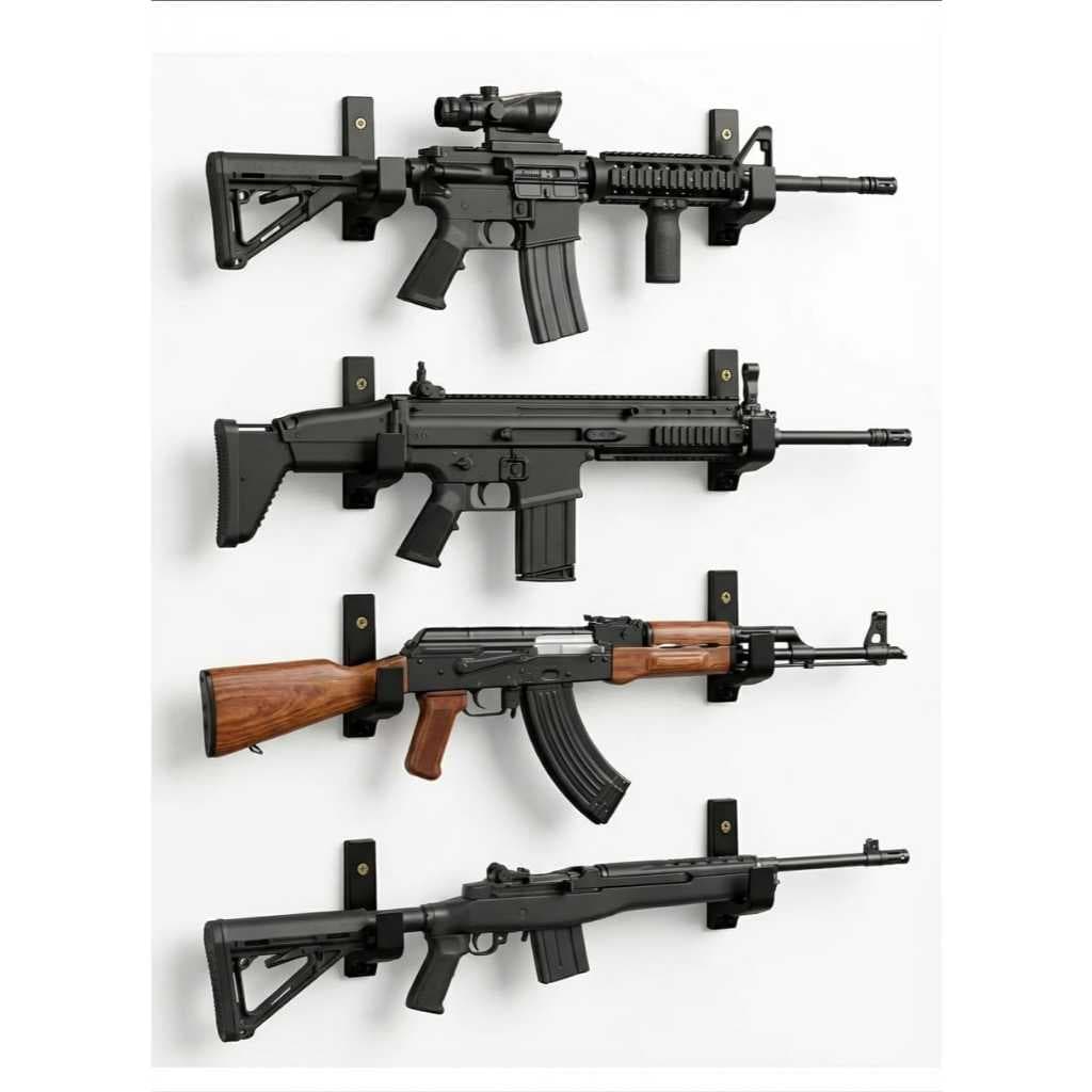 Suporte de Parede para Rifles de Airsoft , Durável e Resistente. Acompanha parafusos e buchas