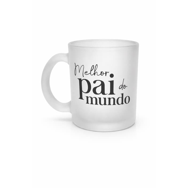 Caneca Vidro Diamond - Melhor Pai do Mundo! 300ml Presente Criativo Pai