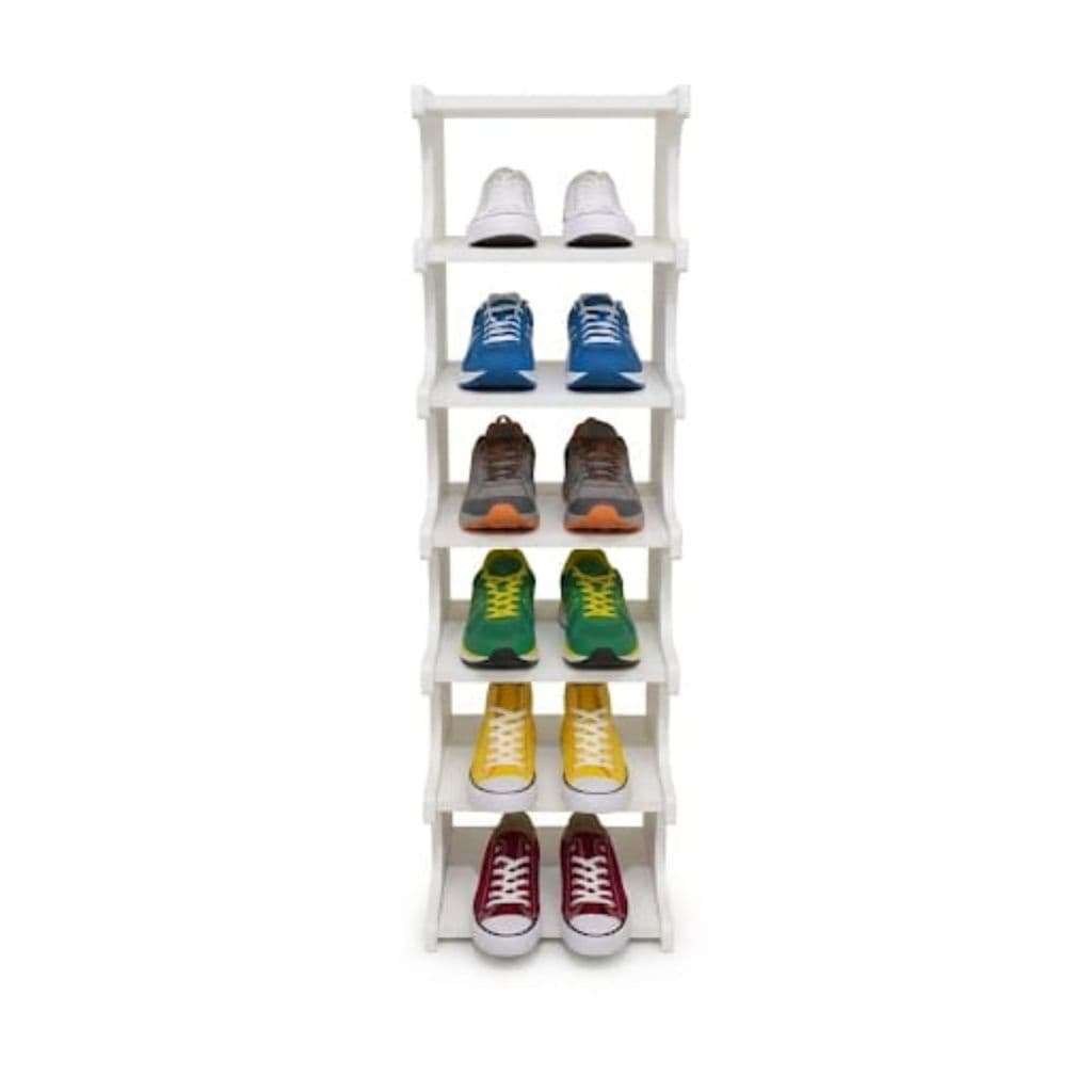 SAPATEIRA MULTIUSO BRANCA PORTA DE ENTRADA MADEIRA MDF VERTICAL 5 PRATELEIRAS 30 X 75  CM