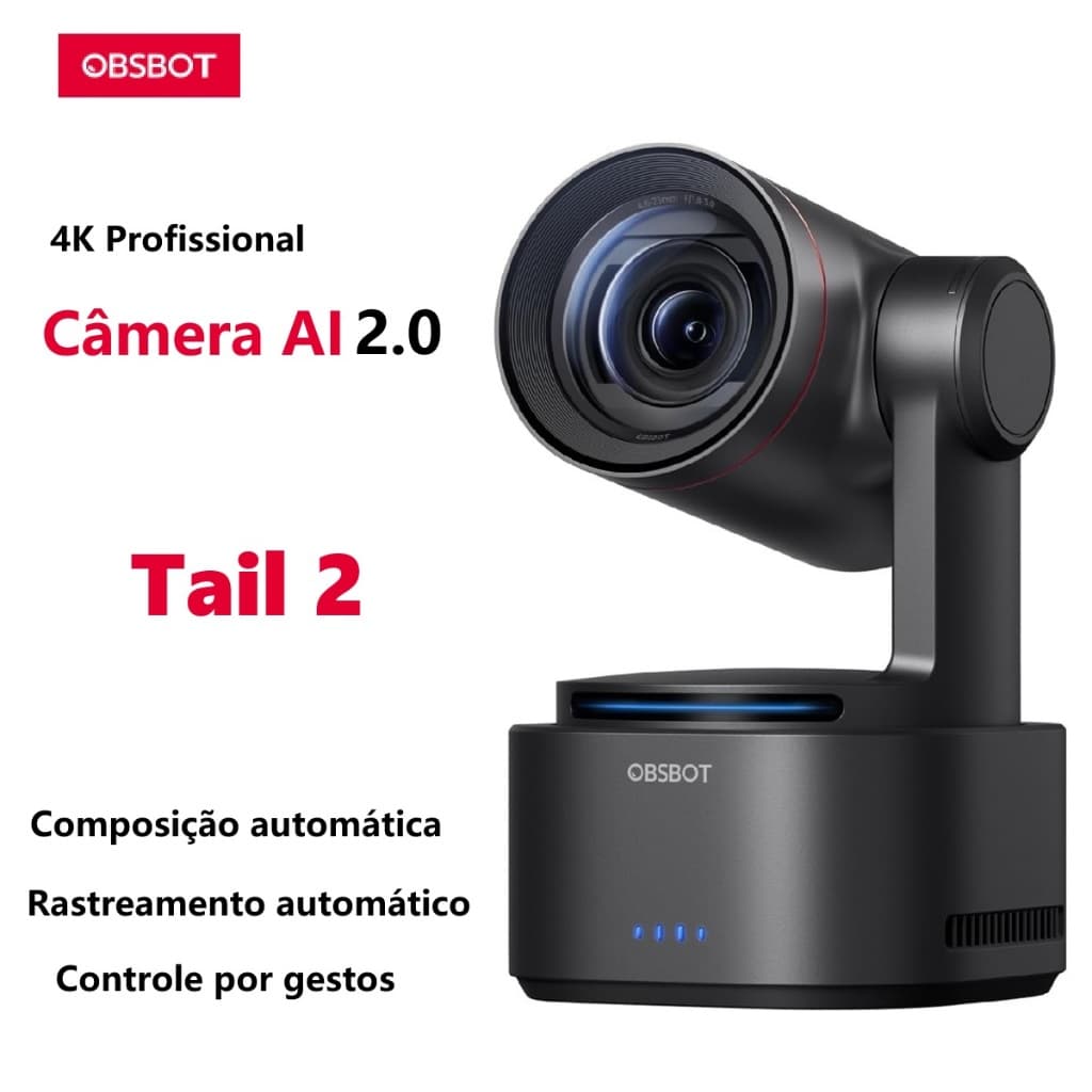 OBSBOT Câmera Ai Tail 2 4k Webcam Adequado Para e-Esports e Transmissões ao Vivo