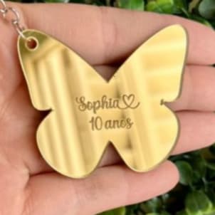 Chaveiro Borboleta em Acrílico Personalizado – Lembrancinhas p/Festas, Maternidade e Eventos