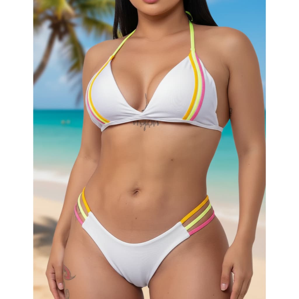 Biquíni Feminino Asa Delta Tiras Neon Moda Verão