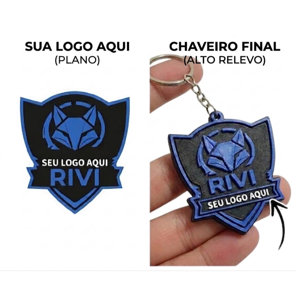 Chaveiro Personalizado Impressão 3D – Transforme sua Ideia, Arte ou Logo em um Item Exclusivo