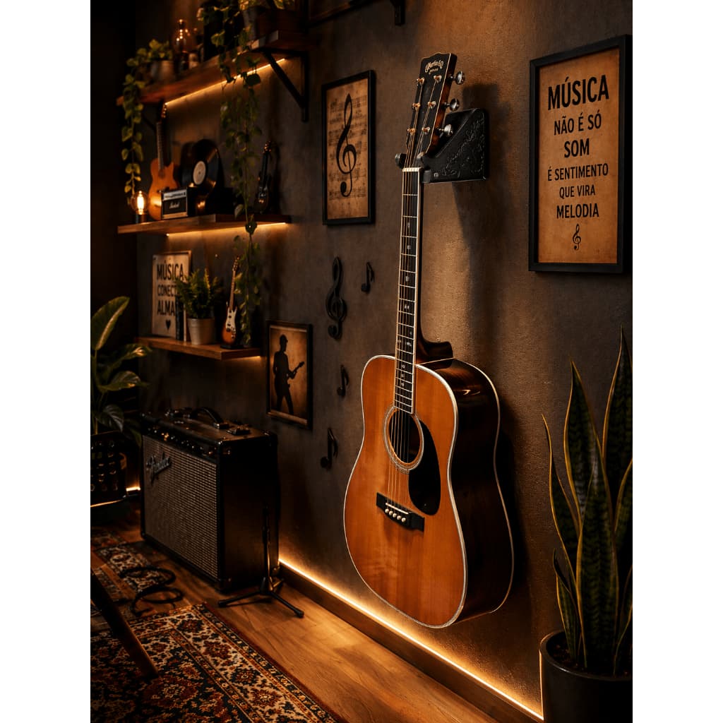 Suporte de Parede para Violão Premium Decorativo | Suporte Guitarra Resistente com Design Moderno Luxo