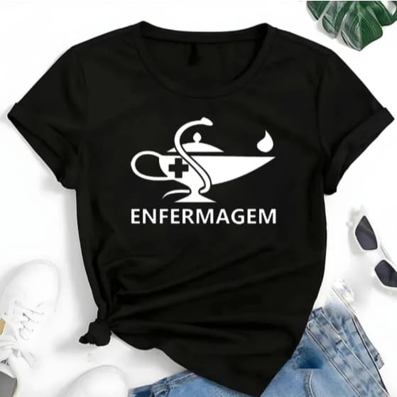 Camiseta Feminina Estampada Profissão Técnico em Enfermagem Confortável