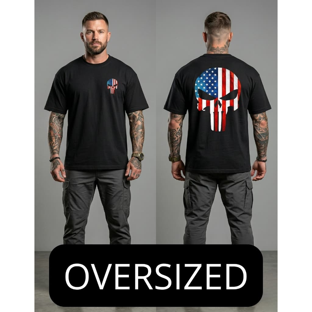 CAMISETA OVERSIZED ESTAMPADA SKULL VISUAL MODERNO COM CAIMENTO CONFORTÁVEL